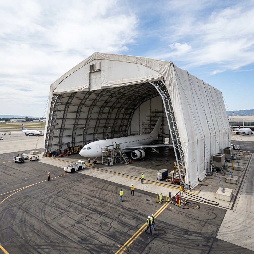 Kurban Çadırları Çankırı İmalatı - Örnek Görsel (Ai Ucak Helikopter Hangar Cadiri)